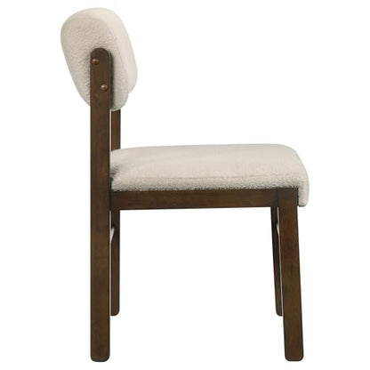 Coaster Kehoe Upholstered Dining Chair Set of 2, Walnut and Cream 193932WAL - color: Walnut/Cream