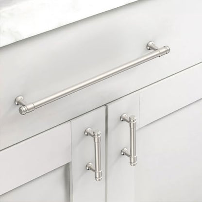 Asidrama 10 Pack 10 Inch Brushed Satin Nickel Kitchen Cabinet Handles - color: Brushed Satin Nickel, size: 10" Hole Center(254mm)
