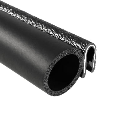 TRIM-LOK Trim Seal, Edge Trim with Side Bulb, Fits 0.750-Inch Bulb, 3/32-Inch Edge, 9/16-Inch Leg, 25-Foot Length, Black Pebble Finish, Flexible PVC Plastic Trim with EPDM Rubber Weather Stripping - style: 0.750" Bulb, 3/32" Edge, 9/16" Leg, 25 Feet