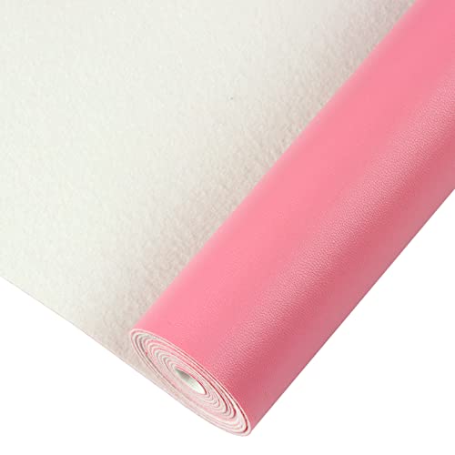 Smooth Solid Color Faux Leather Sheets Roll 12"X53" (30cmX135cm),Very Suitable for Making Crafts, Leather Earrings, Bows,Sewing (Pink) - color: Pink