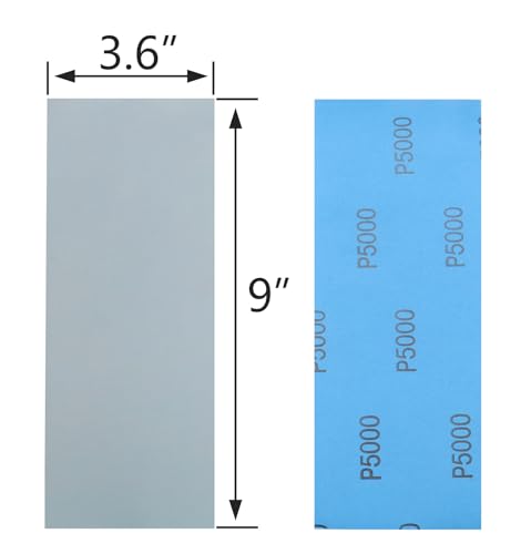 20Pcs 9 x 3.6 Inchs 5000 Grit Wet and Dry Handmade Universal Sanding Sheets, Suitable for Woodworking Furniture/Automobiles/Metal/Lacquer Polishing Sandpaper - style: 5000 Grit