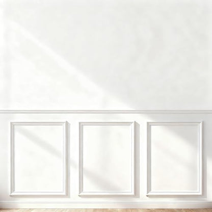 Peel and Stick Wainscoting Panels, 3 Set 20"x27" Wall Molding + 2pcs Chair Rail Trim, Pre-Cut Self Adhesive Premade Molding Panel for Bathroom Hallway Door Nursery Wall, Ready to Assemble