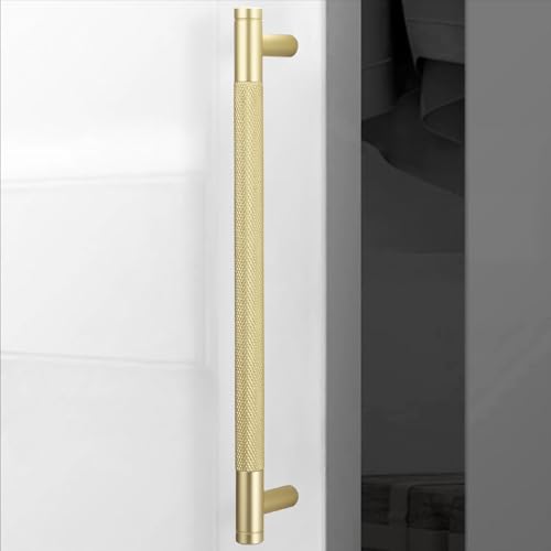 10 Pack 7.5 Inch Brushed Brass Kitchen Cabinet Handles - color: Brushed Brass, size: 7-1/2'' Hole Center(192mm)