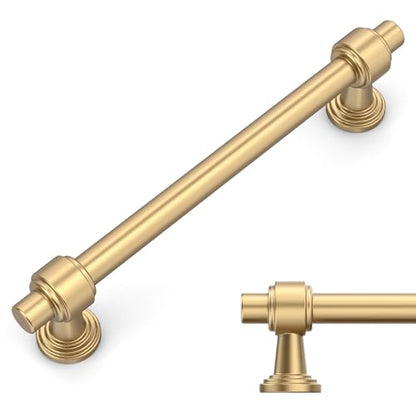 Amerdeco 10 Pack Champagne Bronze Cabinet Pulls 5 Inch(128mm) Hole Center Drawer Pulls Cabinet Hardware Kitchen Cabinet Handles for Bathroom Dresser Pulls ZH0069 - color: Champagne Bronze, size: 5" Hole Center