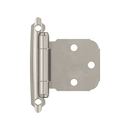 Amerock 1 Pair Variable Overlay Satin Nickel Face Mount Cabinet Hinge - color: Satin Nickel, size: Flat