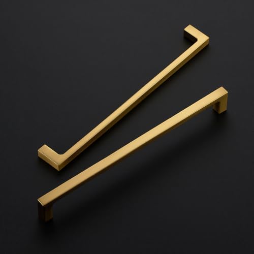 Ravinte Brushed Brass Solid Pulls Cabinet Handles 8 Inch 5 Pack - size: 8 Inch Hole Center