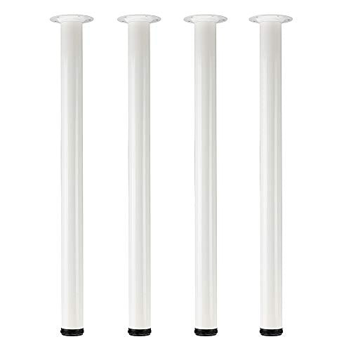 QLLY 30 inch Adjustable Metal Desk Legs, Heavy Duty Furniture Table Legs with 1" Leveling Adjustment for DIY Office Desk, Workbench, Dining Table, Set of 4 (White) - color: White, size: 30 inch