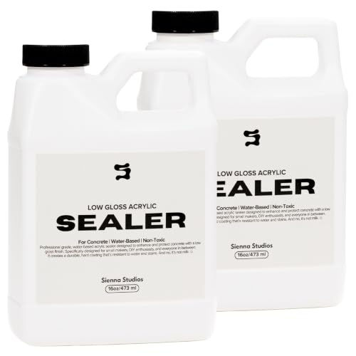 Acrylic Sealer for Concrete & Cement Crafts – Low Gloss, Non-Toxic, Water-Resistant – Compatible with Jesmonite – (32oz) - style: 32oz - Low Gloss
