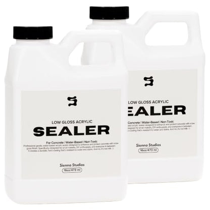 Acrylic Sealer for Concrete & Cement Crafts – Low Gloss, Non-Toxic, Water-Resistant – Compatible with Jesmonite – (32oz) - style: 32oz - Low Gloss