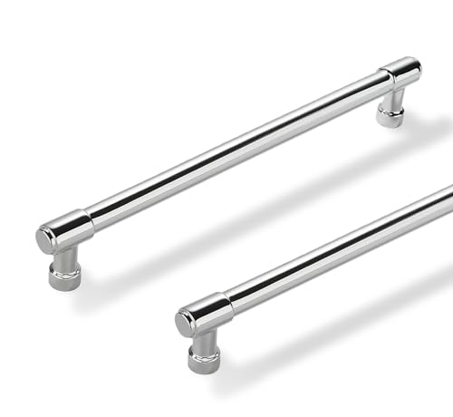 Solid Heavy Duty Jasper Pulls 10 Pack Polished Chrome Cabinet Pulls 8 Inch Hole Centers for Kitchen Cupboard Handles Modern Drawer Pulls Bathroom Cabinet Pulls - color: Polished Chrome, size: 8 inch(203mm) Hole Center