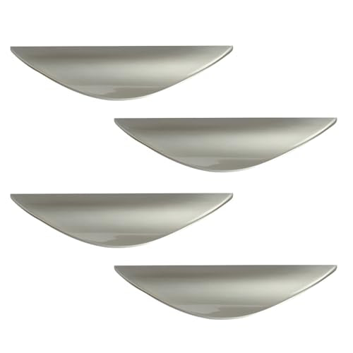 Primst 4 Pack Brushed Nickel Cabinet Pulls, Half Moon Drawer Handles Silver Cabinet Handles, Drawer Pulls, Kitchen Cupboard Handle, Cabinet Hardware 2-1/2in Hole Center(Silver,M-4PCS) - color: Silver, size: M-4PCS