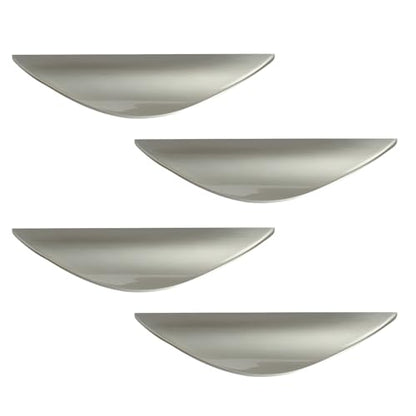 Primst 4 Pack Brushed Nickel Cabinet Pulls, Half Moon Drawer Handles Silver Cabinet Handles, Drawer Pulls, Kitchen Cupboard Handle, Cabinet Hardware 2-1/2in Hole Center(Silver,M-4PCS) - color: Silver, size: M-4PCS