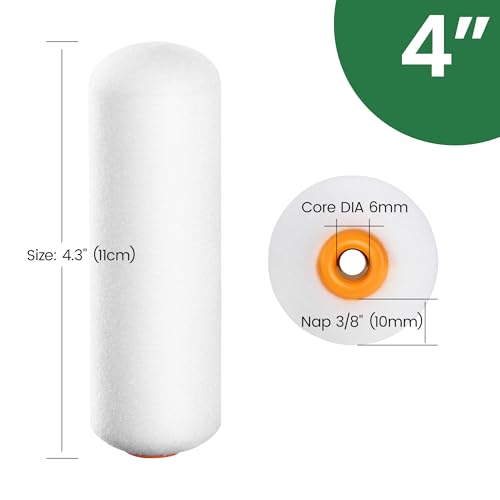 VOOMEY Mini Paint Roller, 4 Inch Foam Paint Roller 10 Pack - style: 4 inch 10 pack
