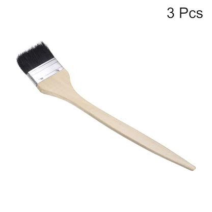 uxcell 3pcs Bent Radiator Paint Brush 3" Width Curved Wall Paint Soft Bristle Brushes with Long Wood Handle for Painting DIY Wall Treatment - size: 3"