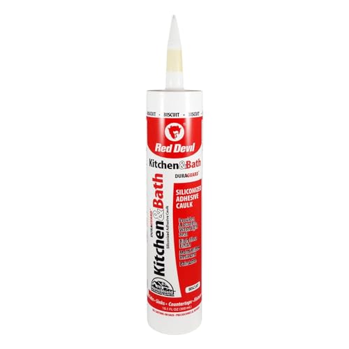 Red Devil 040620 Duraguard Kitchen & Bath Siliconized Acrylic Caulk, 10.1 oz., Biscuit, 1 Pack, Made in USA - color: Biscuit, size: 10.1 oz., style: 1 - Pack