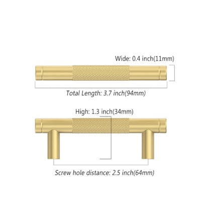 Asidrama 10 Pack 2.5 Inch(64mm) Brushed Gold Cabinet Pulls Heavy-Duty Solid Kitchen Cabinet Handles Gold Dresser Drawer Hardware for Bathrooms Cabinets - color: Brushed Gold, size: 2.5" Hole Center, style: 10 Pack