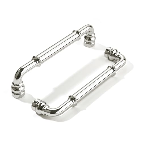 khtumeware 10 Pack Heavy Duty 5" Vibrant Polished Nickel Cabinet Pulls - color: Polished Nickel, size: 5"(128mm) Hole Center