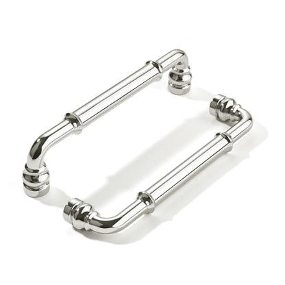 khtumeware 10 Pack Heavy Duty 5" Vibrant Polished Nickel Cabinet Pulls - color: Polished Nickel, size: 5"(128mm) Hole Center