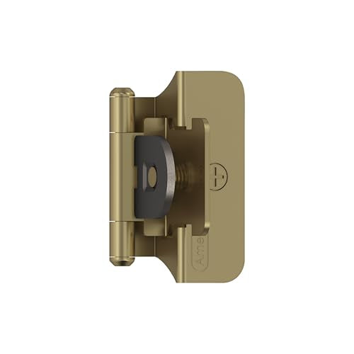 Amerock 1 Pair 1/4" Overlay Golden Champagne Demountable Cabinet Hinge - color: Golden Champagne, size: 1/4 Inch (6 mm) Overlay