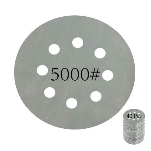 40 PCS 5 Inch Sanding Discs, 5000 Grit Hook and Loop Sandpaper for Orbital Sander, Round Sanding Pads for Random Orbital Sander, Sandpaper Discs for Wood Metal Polishing - style: TiePan-5000#-40pcs