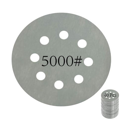 40 PCS 5 Inch Sanding Discs, 5000 Grit Hook and Loop Sandpaper for Orbital Sander, Round Sanding Pads for Random Orbital Sander, Sandpaper Discs for Wood Metal Polishing - style: TiePan-5000#-40pcs