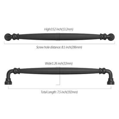 Asidrama 10 Pack 7.5 inch Matte Black Kitchen Cabinet Handles - color: Matte Black, size: 7.5" Hole Center(192mm)