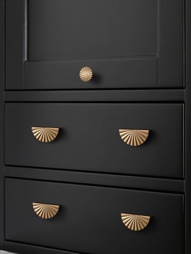 10 Pack Champagne Bronze Cabinet Pulls 2.5" Hole Center Cup Flat Drawer Pulls Kitchen Cupboard Bathroom Dresser Cabinet Hardware Handles Zinc Alloy - color: Champagne Bronze, size: 2.5"(64mm) Hole Center
