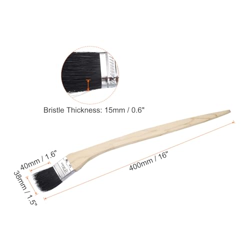 uxcell 3pcs Bent Radiator Paint Brush 1.5" Width Curved Wall Paint Soft Bristle Brushes with Long Wood Handle for Painting DIY Wall Treatment - size: 1.5"