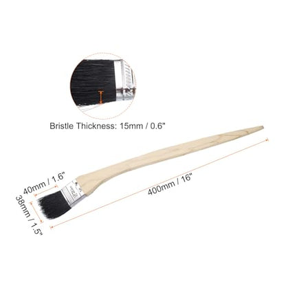 uxcell 3pcs Bent Radiator Paint Brush 1.5" Width Curved Wall Paint Soft Bristle Brushes with Long Wood Handle for Painting DIY Wall Treatment - size: 1.5"