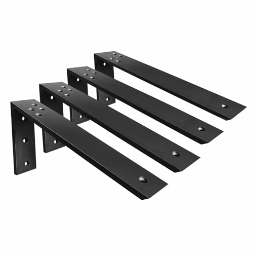 Countertop Support Brackets 4 Pack L Bracket Countertop Brackets 20" x 8" x 2.5" Heavy Duty 3/8" Thick Shelf Brackets Metal Corbels L Shape Bracket for Wood Shelf/Quartz/Granite/Concret Countertops - size: 20 Inch, style: Black-4 Pack