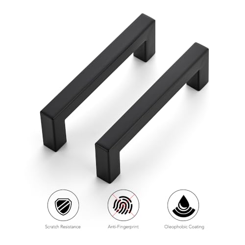 Ravinte Matte Black Square Pulls Cabinet Handles,4 Inch,30 Pack - color: Matte Black, size: 4 Inch Hole Center