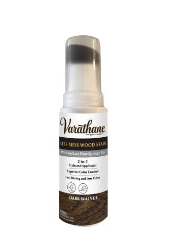 Varathane Less Mess Dark Walnut Wood Stain & Applicator - color: Dark Walnut, size: 4 Ounce (Pack of 1)