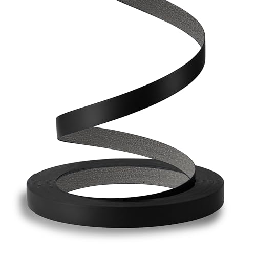 PVC Edge Banding, 1/2 inch x 25ft roll of Veneer Black Edge Banding Pre-glued Flexible Edging, Tape Banding on with Hot Melt Adhesive Easy Application for Cabinet Repair Furniture - color: Black, size: 1/2"x 25ft