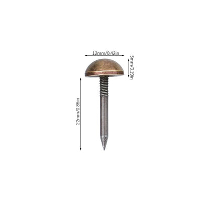 dophee 20Pcs Bronze Small Round Head Brass Upholstery Nails Tacks, 12mm - color: Antique Bronze, size: 12 mm