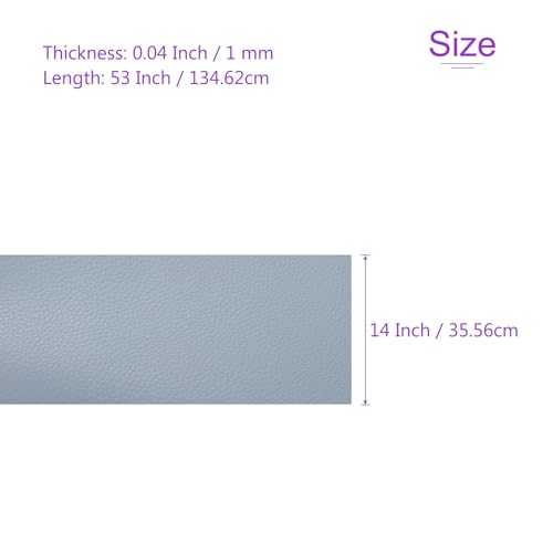 DMiotech 1 Pack 14 Inch x 53 Inch Faux Leather Sheet Furniture Cover Soft Grain Sky Blue PU Leather Roll for Handmade DIY Craft Projects - color: Sky Blue