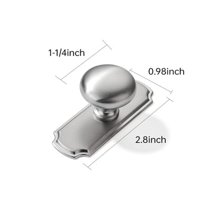 khtumeware 2 Pack 1-1/4 inch Backplate for Cabinet Knobs Brushed Nickel Drawer Knobs Cabinet Hardware Satin Nickel Knobs with Backplate - color: Brushed Satin Nickel
