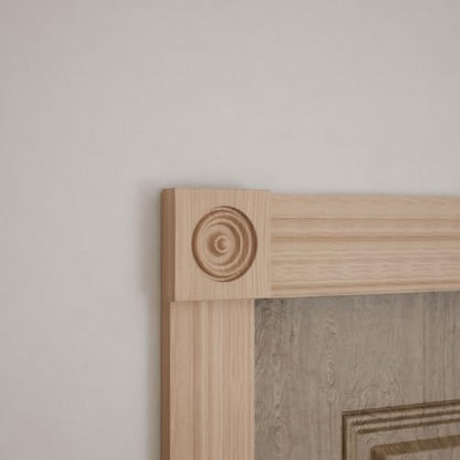 3 1/2" W x 3 1/2" H x 7/8" P Americraft Solid Hardwood Stain Grade Bullseye Rosette with Squared Edge, Red Oak - color: Red Oak, size: 3.5-in. W x 3.5-in. H