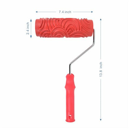 Hanroy 8'' Patterned Paint Roller Decorative Drywall Embossed Paint Roller - color: 2014T