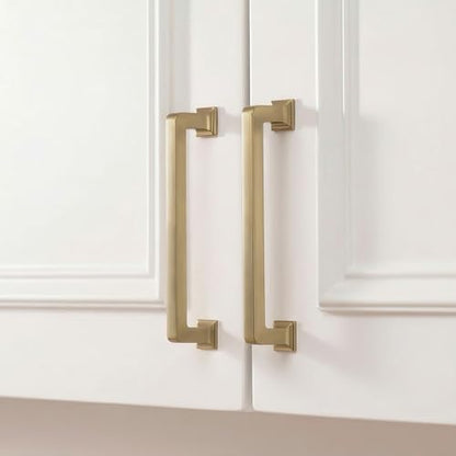 homdiy 10 Pack 5 Inch Champagne Bronze Cabinet Pulls, Solid Zinc Alloy - color: Champagne Bronze, size: 5-1/16" Hole Center