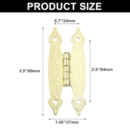 Murtenze 3.5 Inch Gold Antique H Hinges, 4 Pack - color: Gold