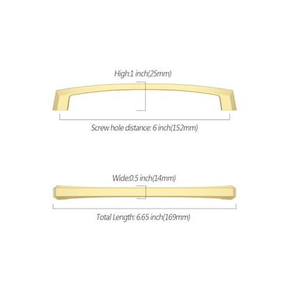 Asidrama 10 Pack 6 inch Brushed Gold Kitchen Cabinet Handles - color: Brushed Gold, size: 6" Hole Center(152mm)