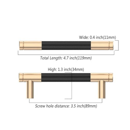 Asidrama 10 Pack 3.5 Inch(89mm) Matte Black and Gold Cabinet Pulls Knurled Cabinet Handles Cupboard Handles Kitchen Cabinet Hardware for Cupboard Drawer Pulls - color: Black-Gold, size: 3.5" Hole Center, style: 10 Pack
