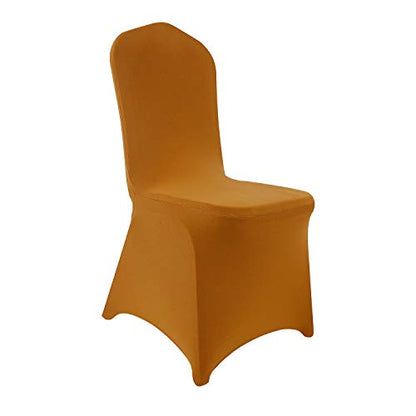 Peomeise 6pcs Stretch Spandex Chair Cover for Wedding Party Dining Banquet Event (Gold, 6) - color: Gold, size: 6PCS