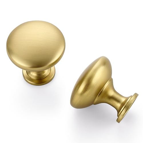 Ravinte Gold Round Zinc Cabinet Knobs,1-1/6 Inch,30 Pack - color: Gold