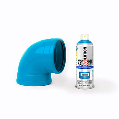 PINTY PLUS Water Based Spray Paint, 11oz, Low GWP Propellant, Low Odor, Gloss Blue Wood, Metal, Glass, Ceramics, Terra Cotta, Plastic, Pack of 6 - color: Sky Blue