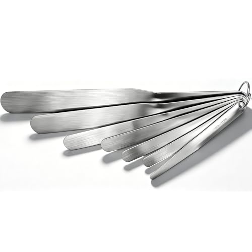 7-Piece Caulking Spatula Tool Set, Stainless Steel Caulk Finishing & Smoothing Kit, Professional Caulk Spatula Knife Tools 3/8"-1-1/2" for Bathroom, Window, Tile - size: 7PCS-A
