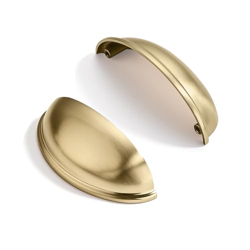 10 Pack 3" Drawer Pulls Champagne Bronze Cabinet Cup Pulls Kitchen Hardware Cabinet Handles Drawer Handles Knobs 3 inch Hole Center - color: Champagne Bronze, size: 3"(76mm) Hole Center