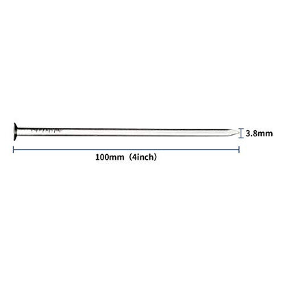 JEGONFRI 25PCS 4" Nickel Plated Flat Head Nails for Hanging, Wood Nails - color: Silver, size: 4 In , 25 Pcs