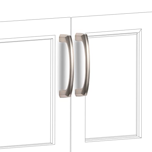 COTYKILEY 10 Pack 3.75Inch(96mm) Brushed Satin Nickel Kitchen Cabinet Handles Silver Cabinet Pulls Cabinet Door Handles Kitchen Cabinet Hardware - color: Brushed Satin Nickel, size: 3.75" Hole Center（96MM）