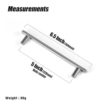Goo-Ki 5 Inch (128 mm) Hole Centers Luxurious & Sturdy Zinc Alloy Cabinet Handls,Polished Chrome Cabinet Pulls for Kitchen,Drawer,Cupboard & Wardrobe,6 Pack - color: Chrome Plating, size: 5.0 inch (128 mm) Hole Centers, style: Pulls With No Backplate